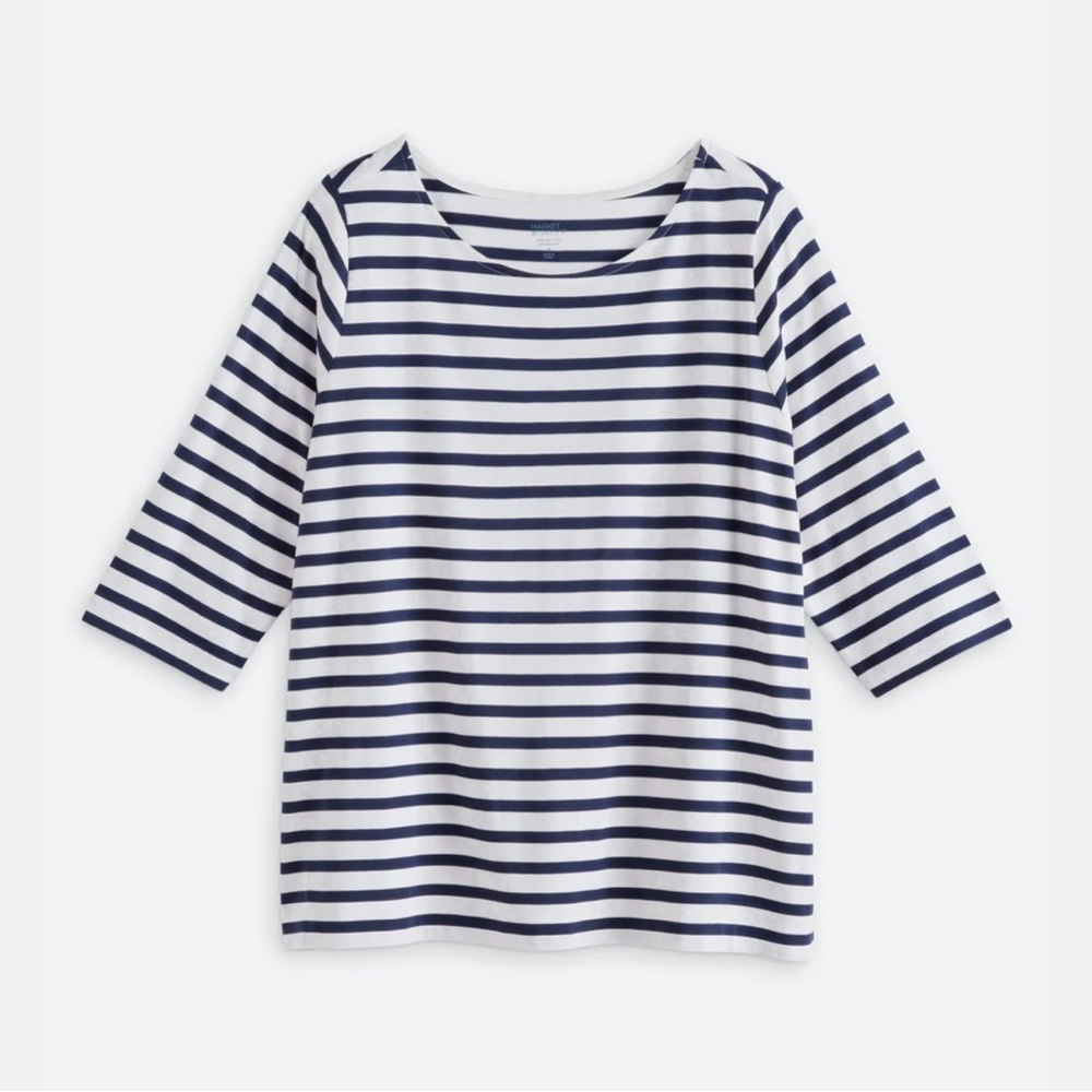Market & Spruce Crystal Fitted Boatneck Knit Top.